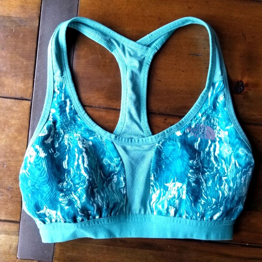 North Face Stow-N-Go Sports Bra in Green Size Medium